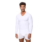 Abanderado Camiseta de Manga Larga Cuello Pico con tecnología termorreguladora Regul'activ Hombre x1, Blanco, L