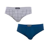 Abanderado Esenciales Ocean Briefs, Cuadro AZULGRIS, XL/56 (Pack de 2) Men's