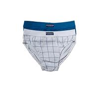 Abanderado Esenciales Ocean Briefs, Cuadro AZULGRIS, M/48 (Pack de 2) Men's