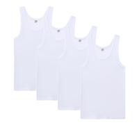 Abanderado Pack Camiseta de Tirantes Línea Original de Algodón 100% Hombre x4, Blanco, M