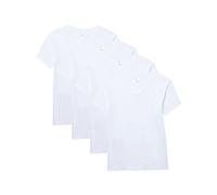 Abanderado Pack Camisetas de Manga Corta Cuello V Esenciales Algodón 100% Hombre x4, Blanco, L