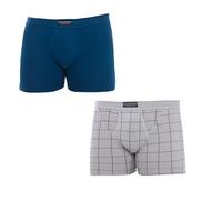 Abanderado Ocean Boxer Briefs, Cuadro AZULGRIS, M/48 (Pack de 2) Men's