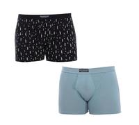 Abanderado Ocean Boxer Briefs, EST Negro Azul, L/52 (Pack de 2) Men's