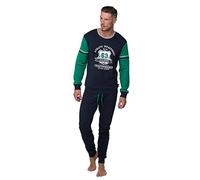 Abanderado Nightwear Men Juego de Pijama, Azul Navy Estampado, XL para Hombre