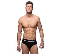 Abanderado Slip Cerrado. Suavidad Real,Algodón Peinado, Negro (Negro 002), Medium (Tamaño del Fabricante:M/48) para Hombre