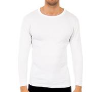 Abanderado - Camiseta térmica de manga larga y cuello redondo para hombre, color Blanco, talla 60 (XXL), Talla InternacionaL: XL