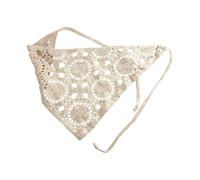 Abandono Para Mujeres, Elástico Boho Bandana Con Flores De Ganchillo | Easy Non -Slip Pescarf Como Accesorio Para Yoga, Danza, Festival, Verano, Playa, Viaje, Fiesta Y T