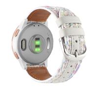 Abanen Correa de reloj de nailon de 18 mm con forro de piel sintética para Garmin Vivoactive 4S/Venu 3S 2S, correa de muñeca ajustable para Forerunner 265S/Vivomove 3S (blanco y colorido)