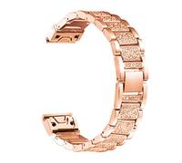 Abanen Correa de reloj para Garmin Fenix 7S / Fenix 6S / Fenix 5S / epix Pro de 42 mm, correa de pulsera ligera de aleación de metal brillante (oro rosa)