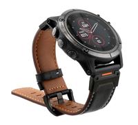 Abanen Correa de reloj retro clásica de piel auténtica para Garmin Fenix 8 51 mm / epix Pro 51 mm / Fenix 7X / Fenix 6X / Enduro/Instinct 2X / Tactix Delta (negro)