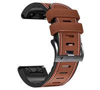 Abanen Correas de reloj de ajuste rápido de 26 mm para Garmin Fenix 7X Solar/Fenix 6X Pro/Fenix 5X, cuero de fibra con costuras de forro de silicona, correa de muñeca suave a prueba de sudor para