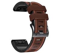 Abanen Correas de reloj de ajuste rápido de 26 mm para Garmin Fenix 7X Solar/Fenix 6X Pro/Fenix 5X, cuero de fibra con costuras de forro de silicona, correa de muñeca suave a prueba de sudor para