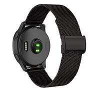 Abanen Correas de reloj para Garmin Vivoactive 4S / Vivomove 3S / Venu 2S de 18 mm de liberación rápida de acero inoxidable de malla de metal para mujer para Forerunner 255s/255s Music (negro)