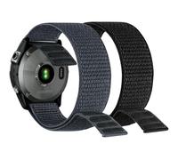 Abanen Hook and Loop Quick Dry Watch Band for Fenix 8 / epix Pro/Fenix 7/6/5 (47mm), 22mm Woven Nylon Ultralight Sport Wristband Strap for Garmin Instinct 2, Instinct 3 45mm (Black Grey)