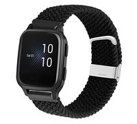 Abanen Para Garmin Venu Sq/Vivoactive 3 bandas de reloj trenzadas, 20 mm de nailon elástico suave y elástico con cierre ajustable para Garmin Venu/Vivomove 3, Approach S40 (negro)