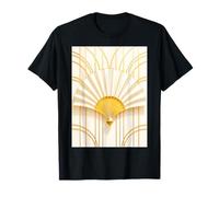 Abanico Beige y Dorado en Elegante Estilo Art Deco Retro de los años 20 Camiseta