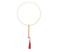 Abanico circular de mano con bordado chino, DIY chino translúcido antiguo corte redondo en blanco abanico de mano clásico de seda patrón floral palacio paleta danza decorativa con