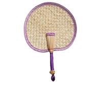 Abanico de bambú tejido a mano, Heart Shaped Straw Bamboo Woven Fan Multicolor Summer Cooler Home Decor Pendants(Color 7)