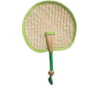 Abanico de bambú tejido a mano, Heart Shaped Straw Bamboo Woven Fan Multicolor Summer Cooler Home Decor Pendants(Color 14)