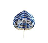 Abanico de bambú tejido a mano, Heart Shaped Straw Bamboo Woven Fan Multicolor Summer Cooler Home Decor Pendants(Color 2)