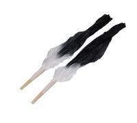 Abanico de Danza Largo, 1 par de 16 Piezas de Abanicos Plegables de Ballet Suaves y Resistentes para Aprender (Gris y negro)