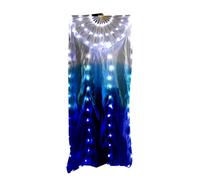 Abanico de madera hecho a mano con LED, diseño de mano derecha, ventilador largo de seda iluminado para bailarines e intérpretes o ejecutantes, baile flexible