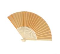 Abanico de madera plegable de estilo chino con tela de seda de una sola cara, ventilador portátil hecho a mano para boda, fiesta, cosplay, decoración de pared, 21,5 cm de longitud, negro (dorado)