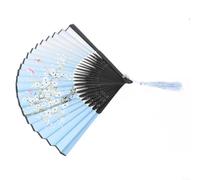 Abanico de mano de 38 cm con patrón floral para boda, 38 cm (10#)