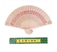 Abanico de mano de madera de sándalo para damas, ideal para bodas y cumpleaños.