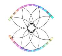 Abanico de mano LED, accesorios de escenario de flujo, abanico de baile de 12 pulgadas con luces que cambian de color, marco con batería recargable, accesorio de rendimiento para carnaval, boda, bar,