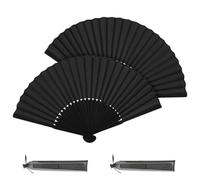 Abanico de Mano Plegable, 2 Piezas Chinese Tai Chi Abanico Plegable, Abanico Pequeño Portátiles, con 2 Bolsas de Almacenamiento/Tela Nailon, para Actuación/Baile/Decoraciones/Festival/Lucha