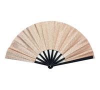 Abanico de mano plegable con purpurina de 10 pulgadas para Kung Fu Tai Chi, abanico grande de arcoíris degradado para festivales de música, rave, accesorio de rendimiento de costilla de plástico