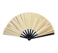 Abanico de mano plegable con purpurina de 10 pulgadas para Kung Fu Tai Chi, ventilador grande de arcoíris degradado para festivales de música, rave, accesorio de rendimiento de costilla de plástico
