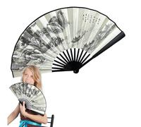 Abanico de mano plegable de seda para mujer, accesorios plegables retro, decoración de estilo chino para fiestas, actuaciones, bailes