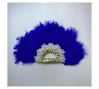 Abanico de Mano Plegable para Damas, Abanico de plumas hecho a mano con encaje for danza, ideal como regalo de boda o fiesta, decoración de boda.(Double Side1)