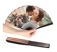 Abanico de Mano Plegable Personalizado con Su Foto o Texto, Personalizado para Fiestas, Negocios, Bodas, Espectáculos, Cumpleaños Abanicos Plegables Decorativos