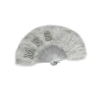 Abanico de moda para boda, accesorios de fiesta, abanico plegable con plumas artificiales para novia, despedida de soltera, fiesta, disfraz, de mano