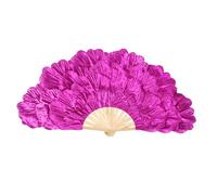 Abanico de pétalos de peonía, Abanico de Mano Plegable de Flores Hecho a Mano de Varias para Artistas, Bailes y decoración de Eventos culturales