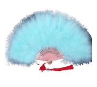 abanico de plumas, Abanico de mano plumas marabú avestruz, regalo artesanal arte abanico plegable(Color 13)
