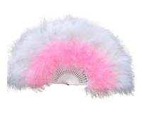 abanico de plumas, Abanico de mano plumas marabú avestruz, regalo artesanal arte abanico plegable(Color 25)