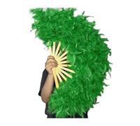 Abanico de Plumas Abanico de Plumas esponjosas Grande for Escenario, Accesorios fotografía for Danza, decoración for Fiestas Bodas, 70 x 40 cm para Bailar(Green)