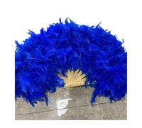 Abanico de Plumas Abanico de Plumas esponjosas Grande for Escenario, Accesorios fotografía for Danza, decoración for Fiestas Bodas, 70 x 40 cm para Bailar(Dark Blue)