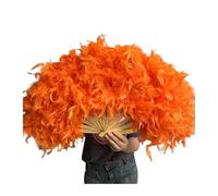 Abanico de Plumas Abanico de Plumas esponjosas Grande for Escenario, Accesorios fotografía for Danza, decoración for Fiestas Bodas, 70 x 40 cm para Bailar(Orange)