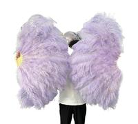 Abanico De Plumas Abanico de plumas grandes, 13 huesos, 100CM, 130CM, abanico plegable de mano for fiesta, carnaval, baile, decoración de actuación Para Fiesta De Disfraces Baile Boda EspectáCulo De(L