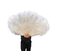 Abanico De Plumas Abanico de plumas grandes, 13 huesos, 100CM, 130CM, abanico plegable de mano for fiesta, carnaval, baile, decoración de actuación Para Fiesta De Disfraces Baile Boda EspectáCulo De(W
