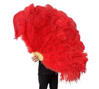 Abanico De Plumas Abanico de plumas grandes, 13 huesos, 100CM, 130CM, abanico plegable de mano for fiesta, carnaval, baile, decoración de actuación Para Fiesta De Disfraces Baile Boda EspectáCulo De(R