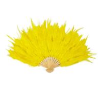 Abanico De Plumas,Abanicos Burlesque Extra Grandes,CláSicos Plegables Diy Para DecoracióN Bodas,Bailes Y Fiestas,Para Disfraces,Halloween, Bailes GraduacióN,EspectáCulos Té Variedades(10PCS,Yellow)