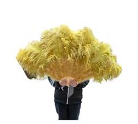 Abanico De Plumas Abanicos de Plumas extragrandes, Abanico Mano Esponjoso 13 Huesos for Fiesta Boda, Accesorios for actuación en Escenario para Bailar(Olive Green,130CM 1PCS)