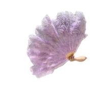 Abanico De Plumas Abanicos Grandes de 13 Plumas Hueso, 100CM, 130CM, Rosa roja, Abanico Mano for Fiesta Boda, Accesorios for actuación en Escenario para Bailar(Light Purple,Left Hand 100CM)