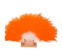 Abanico de Plumas Avestruz, esponjosas Coloridas, Abanico Mano, celebración, Fiesta, Boda, Baile, Escenario, Accesorios espectáculo, decoración Artesanal Halloween, 1 ud(Or)
